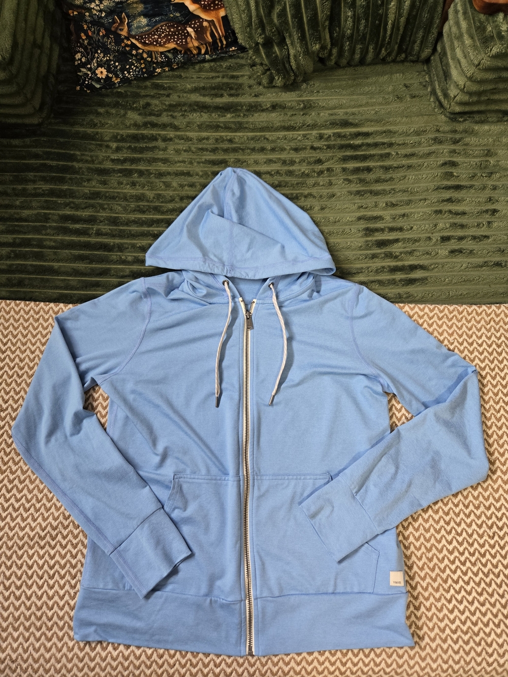 Vuori Light Blue Zip Hoodie